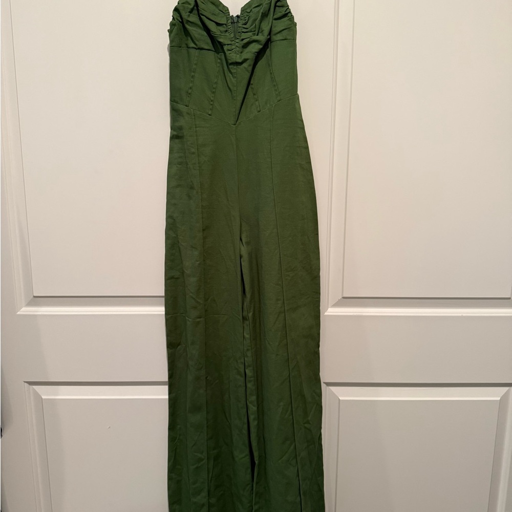 Pretty Little Things Green Strapless Jumpsuit